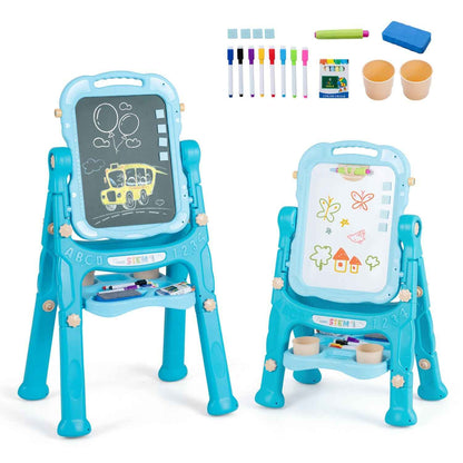 Kids Art Easel with Adjustable Height & 22 Accessories | 4-in-1 | Ages 3+