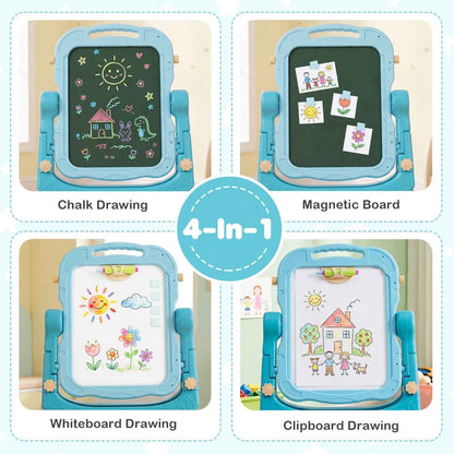 Kids Art Easel with Adjustable Height & 22 Accessories | 4-in-1 | Ages 3+