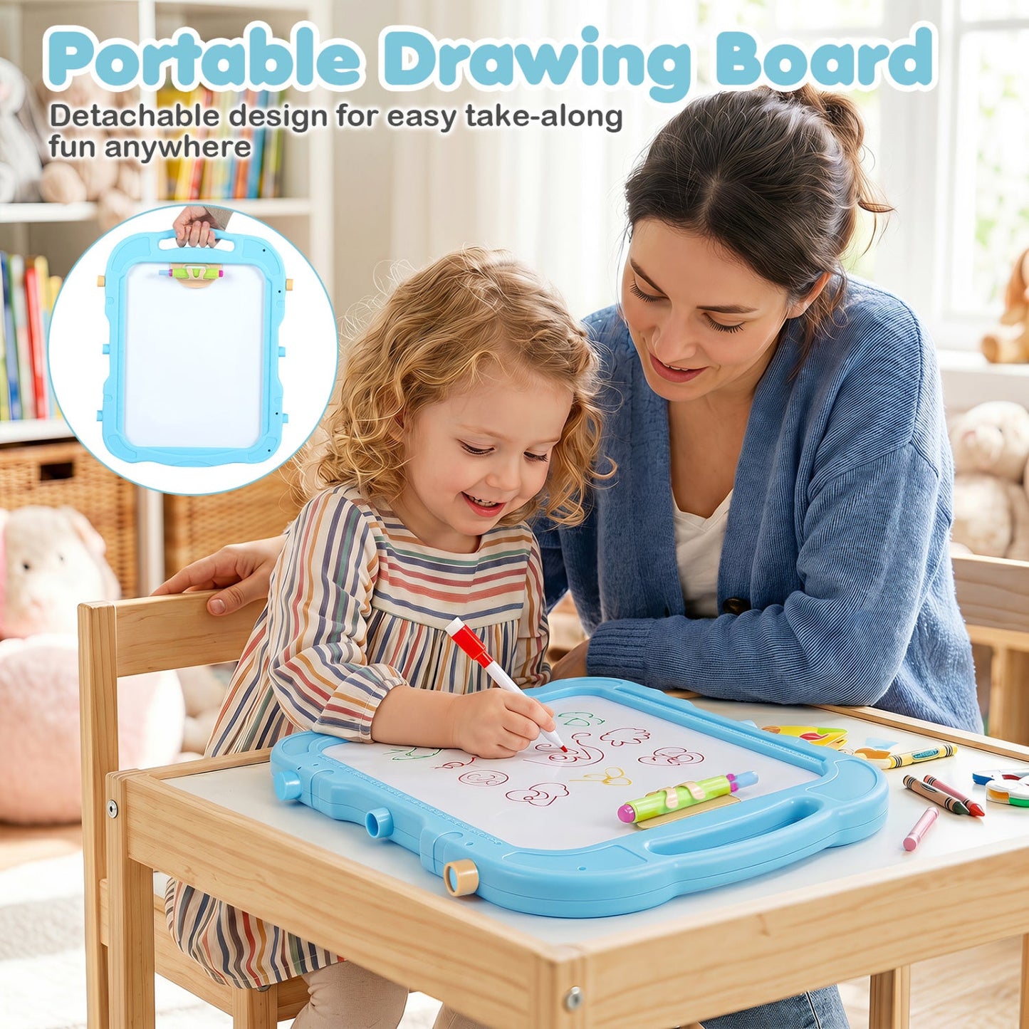 Kids Art Easel with Adjustable Height & 22 Accessories | 4-in-1 | Ages 3+