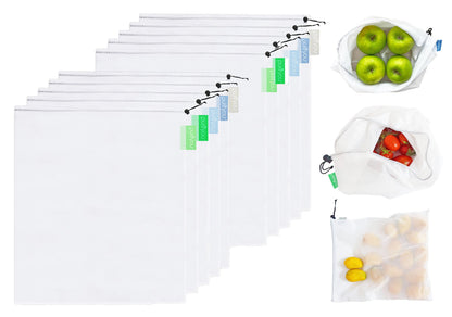 purifyou Reusable Mesh Produce Bags - BPA-Free Storage Set
