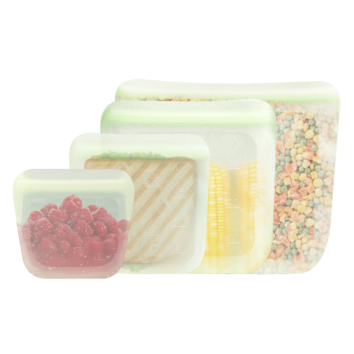 purifyou Reusable Silicone Food Storage Bags - Set of 5