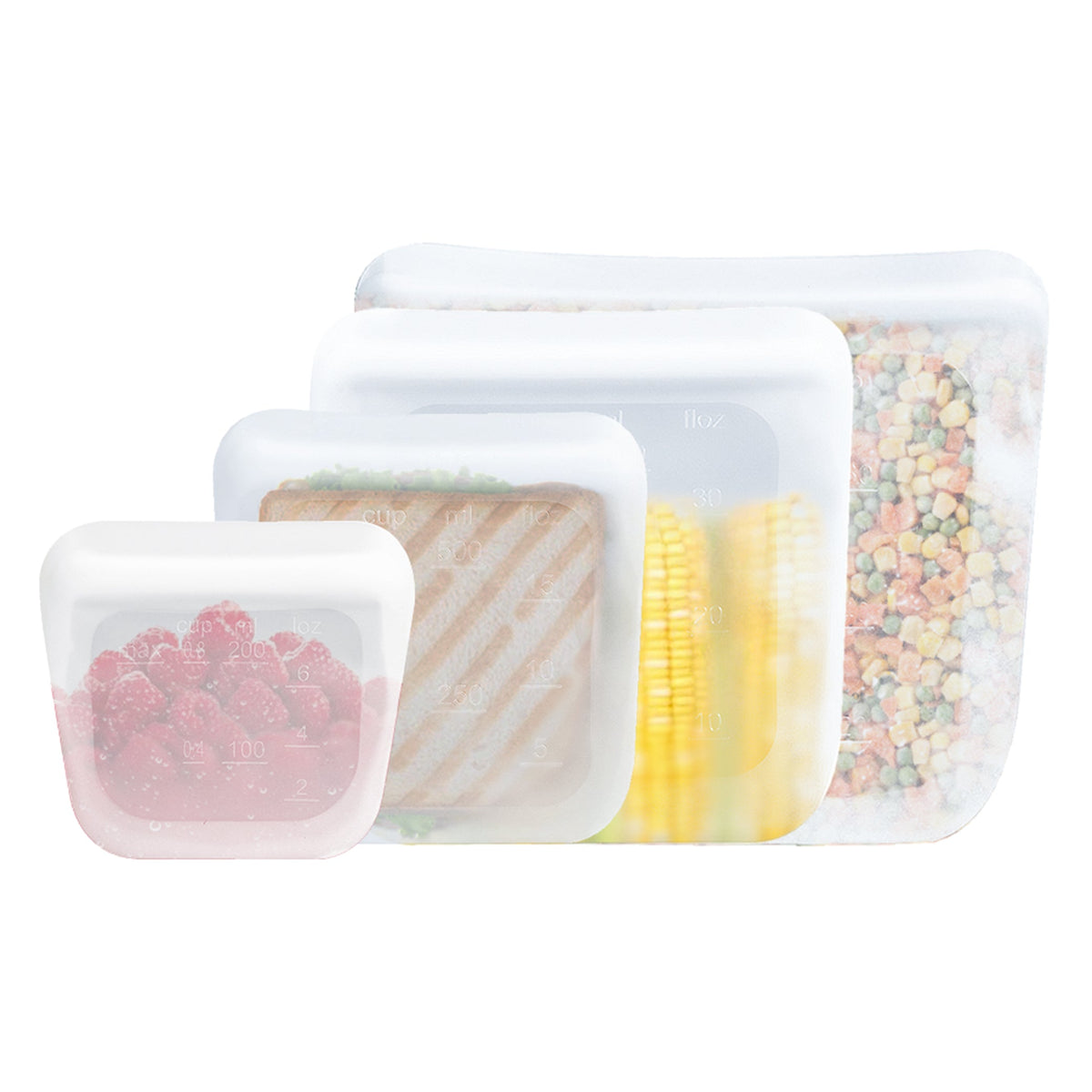 purifyou Reusable Silicone Food Storage Bags - Set of 5
