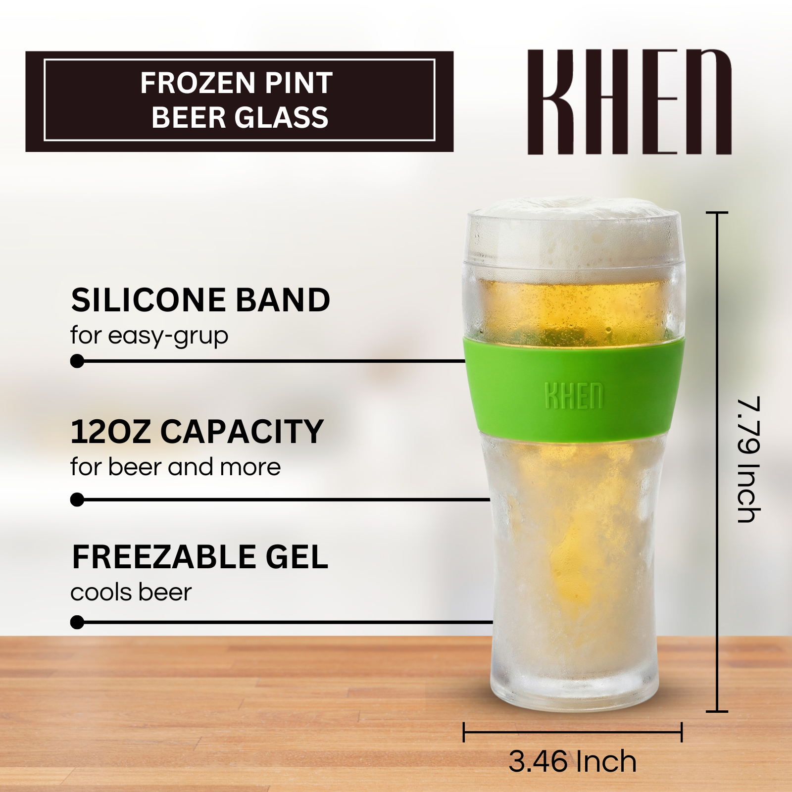 Khen Barcelona Acrylic Insulated Beer Mug | Single | 12oz | 7.8"H | Break-Resistant - Niksstuff