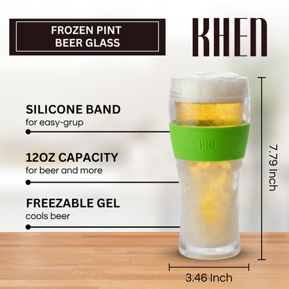Khen Barcelona Acrylic Insulated Beer Mug | Single | 12oz | 7.8"H | Break-Resistant - Niksstuff