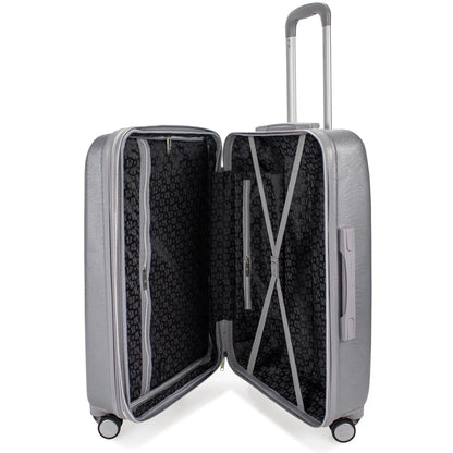 Badgley Mischka 3-Piece Expandable Luggage Set – Snakeskin Texture, 8-Spinner Wheels