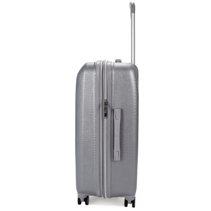 Badgley Mischka 3-Piece Expandable Luggage Set – Snakeskin Texture, 8-Spinner Wheels