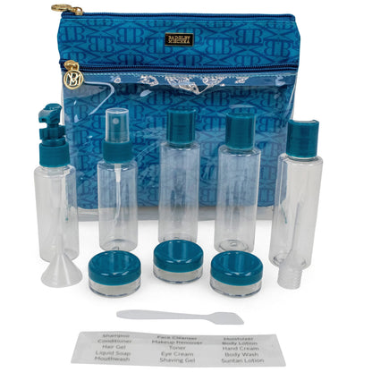 Badgley Mischka TSA Approved 12-Piece Travel Bottle Set | Essence - Niksstuff