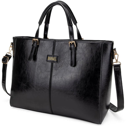 Badgley Mischka Julia Vegan Leather Weekender Bag with Trolley Sleeve – Tan & Black