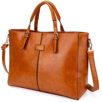 Badgley Mischka Julia Vegan Leather Weekender Bag with Trolley Sleeve – Tan & Black