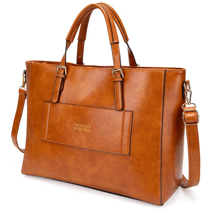 Badgley Mischka Julia Vegan Leather Weekender Bag with Trolley Sleeve – Tan & Black
