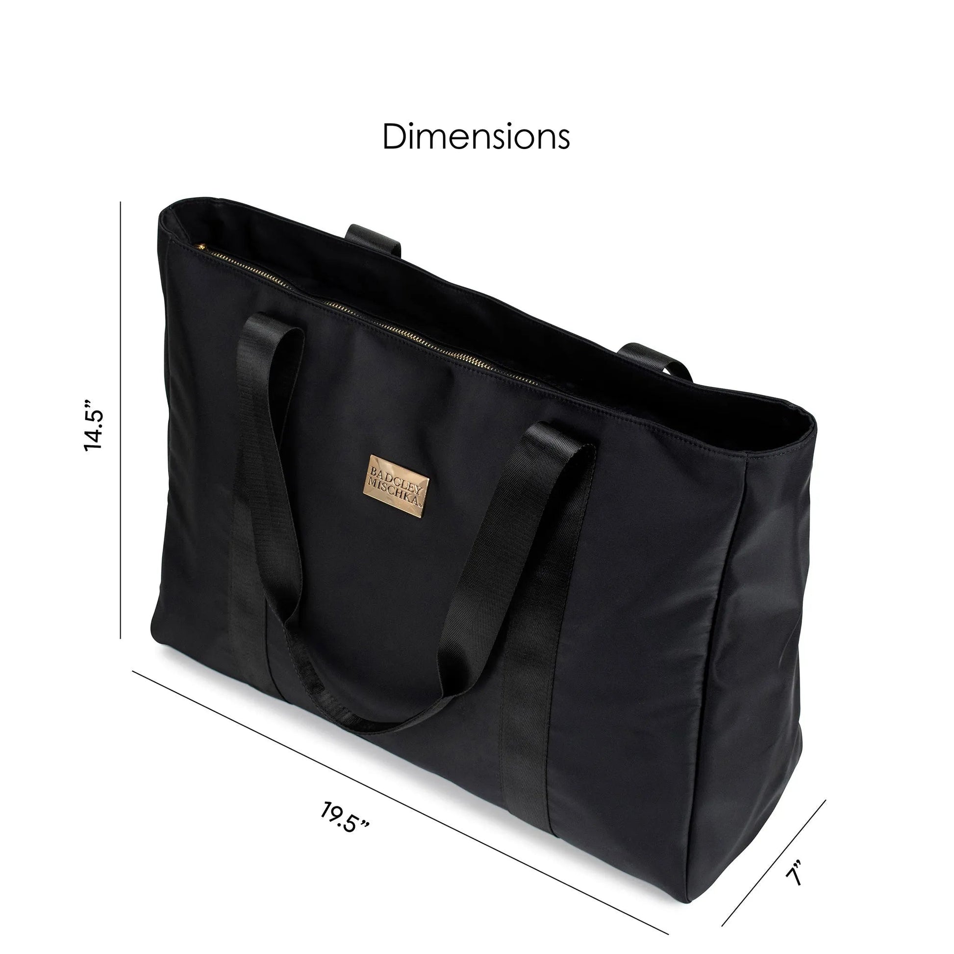 Badgley Mischka Nylon Weekender Tote Bag | 7 Colors | BM Monogram Lining - Niksstuff