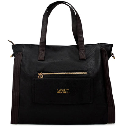 Badgley Mischka Rose Vegan Leather Weekender Bag – Large 2 Colors, Trolley Sleeve