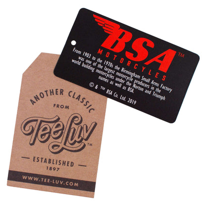 Graphite heather T-shirt with TeeLuv neck label and hang tags