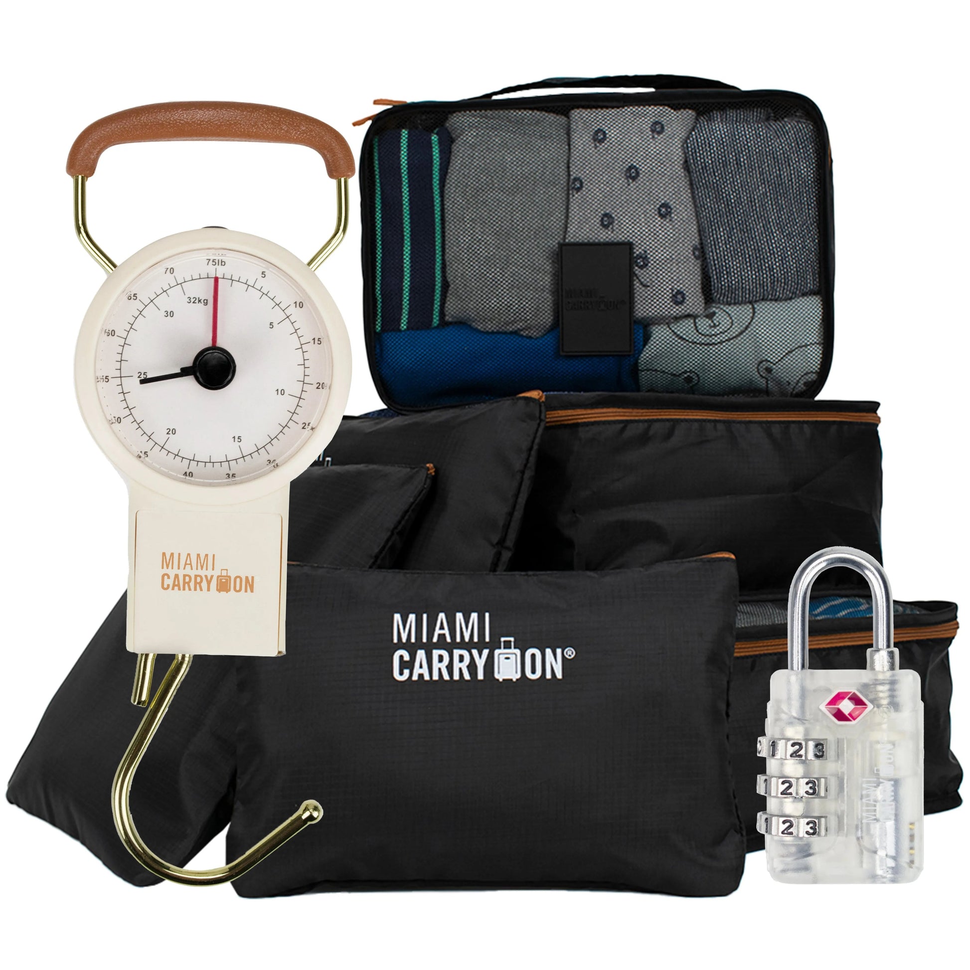 Essential Travel Kit Combo | Packing Cubes, Scale & TSA Lock | 6 Colors - Niksstuff