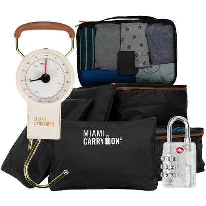 Essential Travel Kit Combo | Packing Cubes, Scale & TSA Lock | 6 Colors - Niksstuff