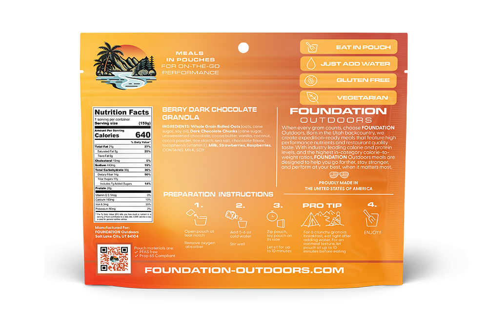 Foundation Outdoors Berry Dark Chocolate Granola