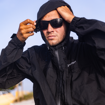 Black Fin — The Outback Waterproof Rain Jacket with IPX8 Dry Bag Pocket | XS–4XL