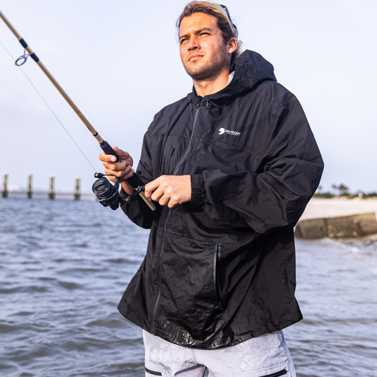 Black Fin — The Outback Waterproof Rain Jacket with IPX8 Dry Bag Pocket | XS–4XL