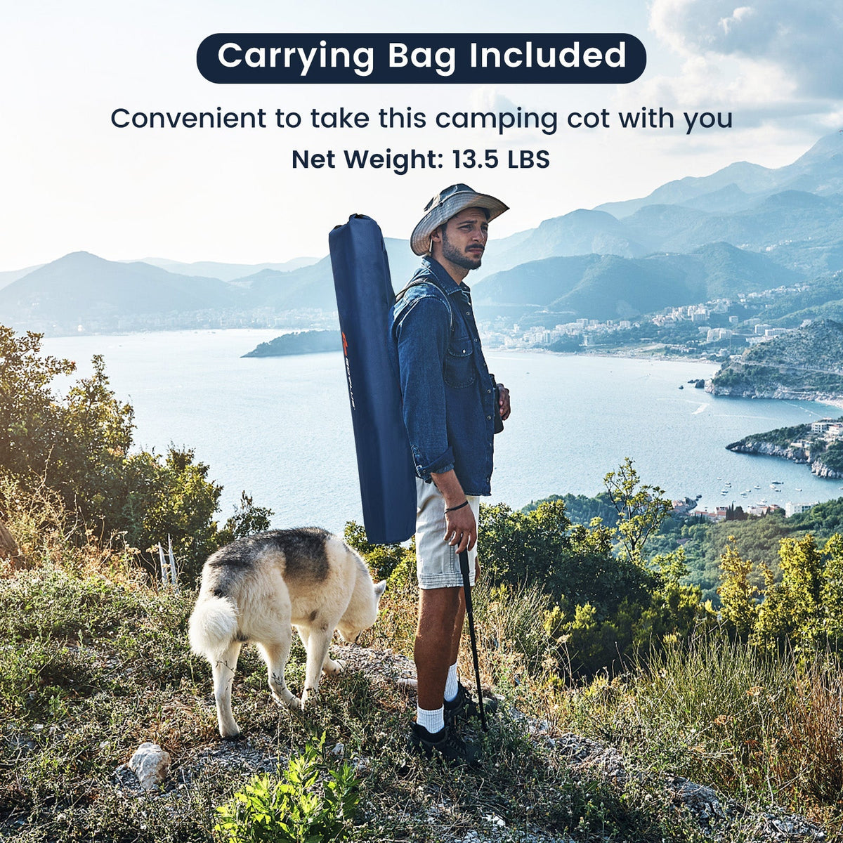 Folding Camping Cot for Adults and Kids with Carry Bag