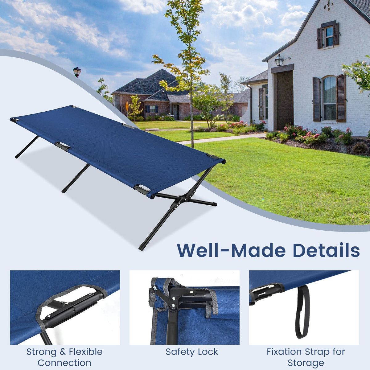 Folding Camping Cot for Adults and Kids with Carry Bag