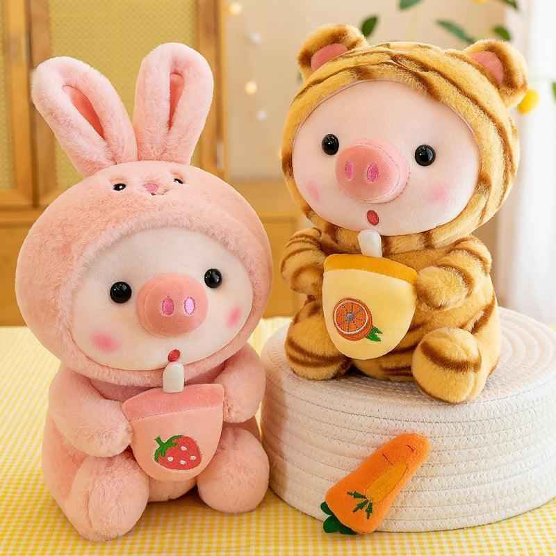 Boba Pig Stuffed Animal – Kawaii Bubble Tea Plush