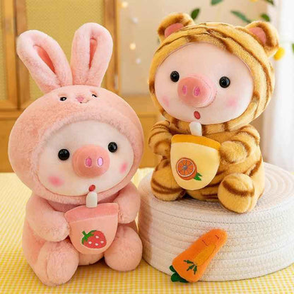 Boba Pig Stuffed Animal – Kawaii Bubble Tea Plush