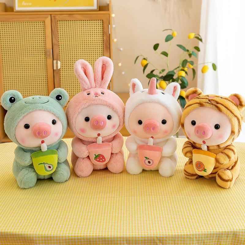 Boba Pig Stuffed Animal – Kawaii Bubble Tea Plush