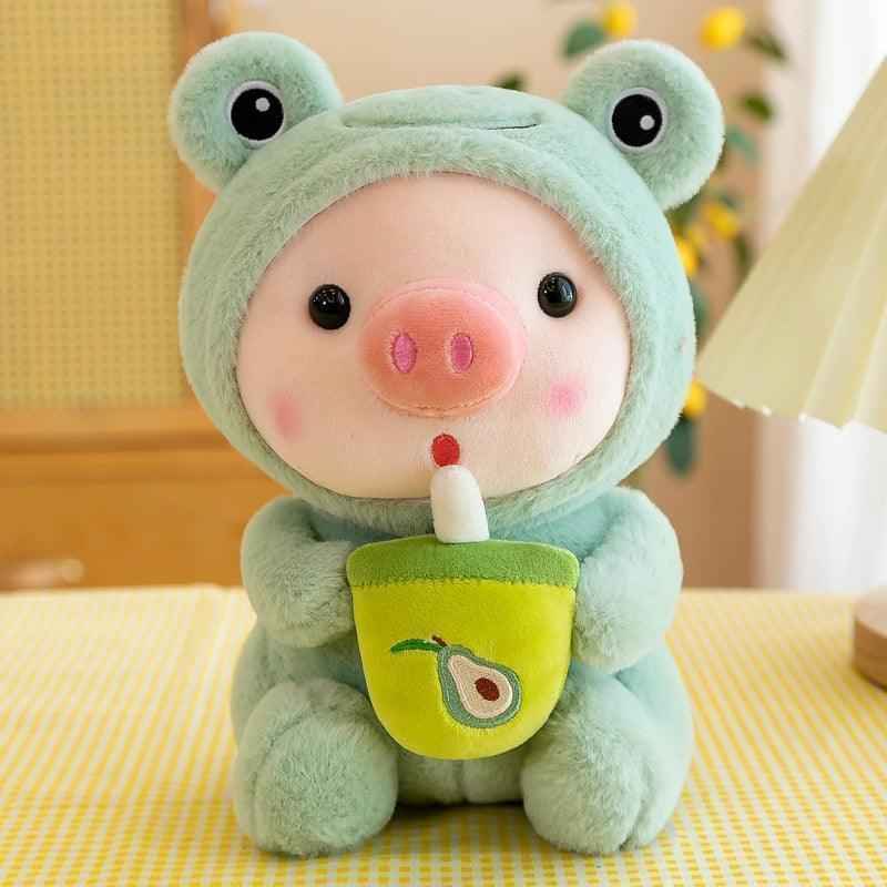 Boba Pig Stuffed Animal – Kawaii Bubble Tea Plush