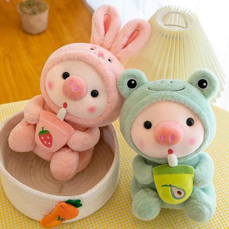 Boba Pig Stuffed Animal – Kawaii Bubble Tea Plush