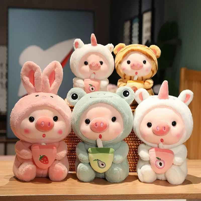 Boba Pig Stuffed Animal – Kawaii Bubble Tea Plush