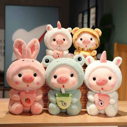 Boba Pig Stuffed Animal – Kawaii Bubble Tea Plush