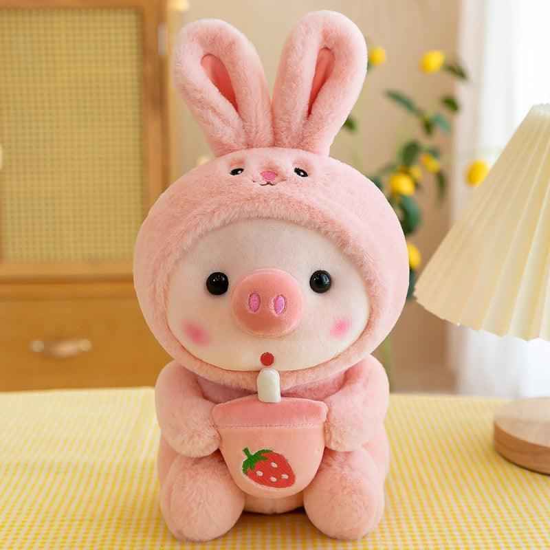 Boba Pig Stuffed Animal – Kawaii Bubble Tea Plush