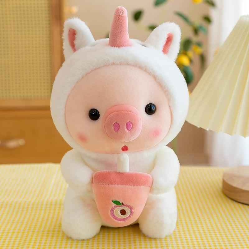 Boba Pig Stuffed Animal – Kawaii Bubble Tea Plush