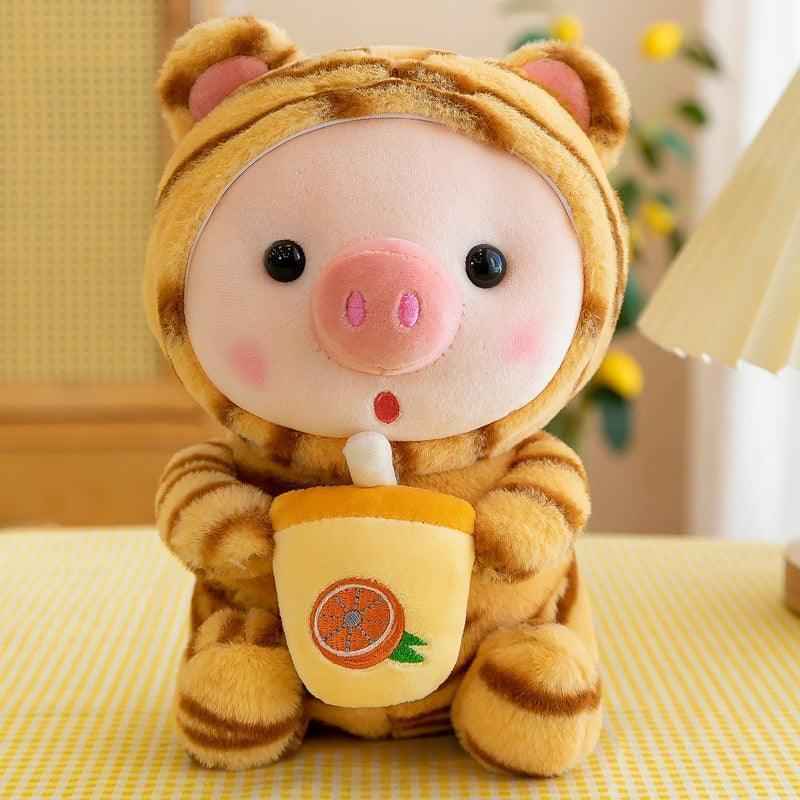 Boba Pig Stuffed Animal – Kawaii Bubble Tea Plush