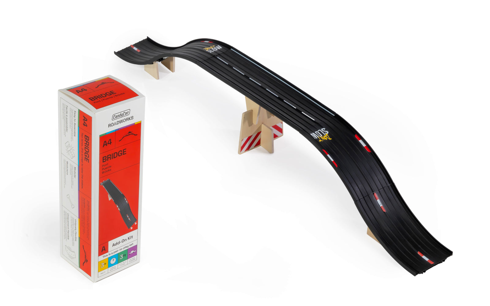 Add-On Kit: Bridge | Candylab ROADWORKS Track | Elevated Overpass | Ages 3+ | Compatible with 1:64 Diecast - Niksstuff