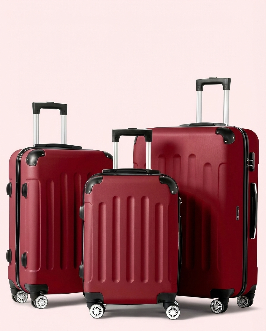 3-Piece Hard Shell Luggage Set | 20"/24"/28" | 360° Spinner Wheels | TSA Lock | 9 Colors - Niksstuff