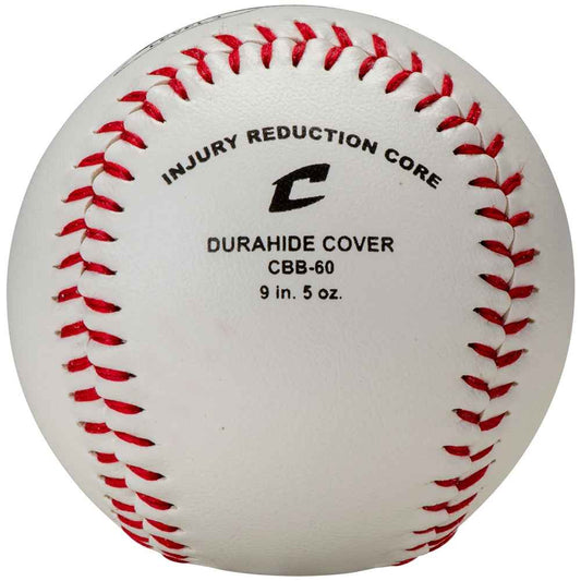 Champro Safe-T-Soft Level 3 training baseball, white with red stitching and injury reduction text