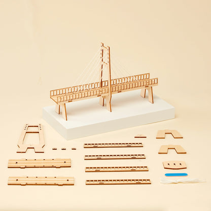 Cable-Stayed Bridge DIY Kit | Engineering STEM Toy for Kids 6+ - Niksstuff