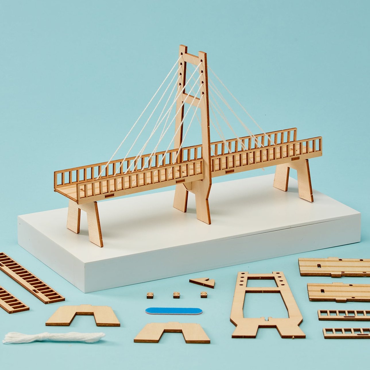 Cable-Stayed Bridge DIY Kit | Engineering STEM Toy for Kids 6+ - Niksstuff