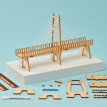 Cable-Stayed Bridge DIY Kit | Engineering STEM Toy for Kids 6+ - Niksstuff