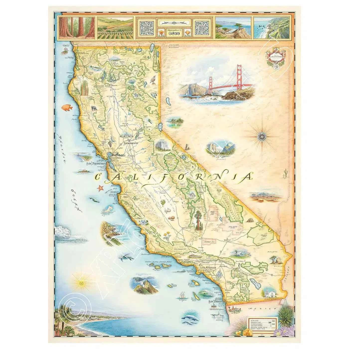 California 1000 Piece Jigsaw Puzzle | Illustrated Story Map
