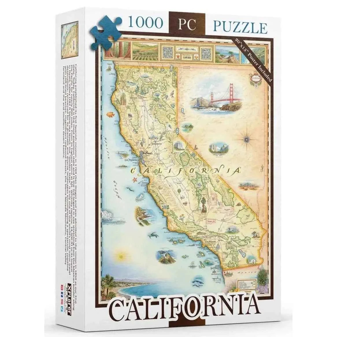 California 1000 Piece Jigsaw Puzzle | Illustrated Story Map