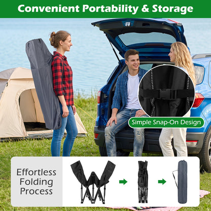 Camping Cot for Adults | Crystal Velvet Padded Mat | 330 lb Capacity | No Assembly | Navy or Dark Gray