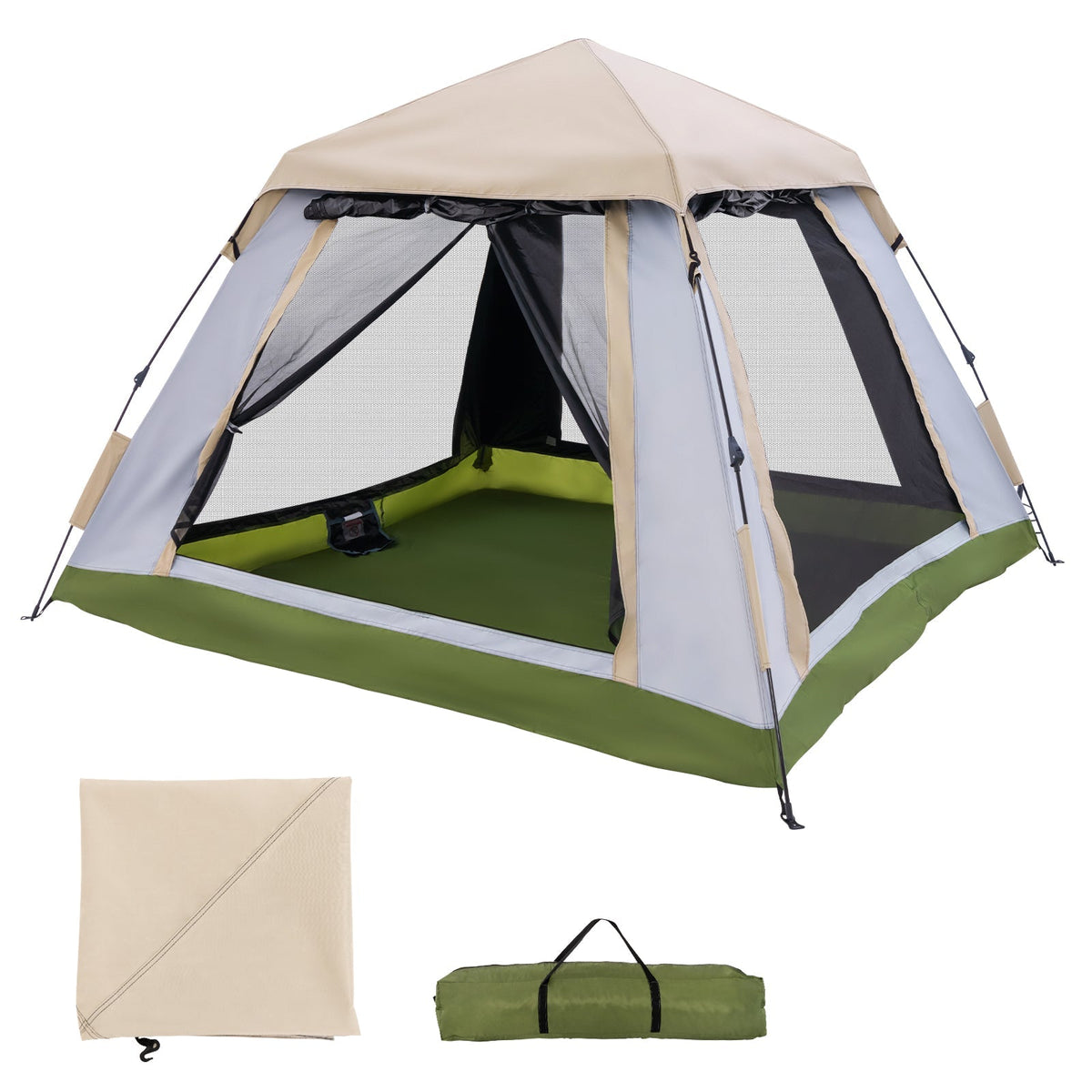 2-4 Person Instant Pop-Up Camping Tent with Removable Rainfly