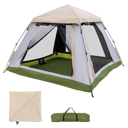 2-4 Person Instant Pop-Up Camping Tent with Removable Rainfly