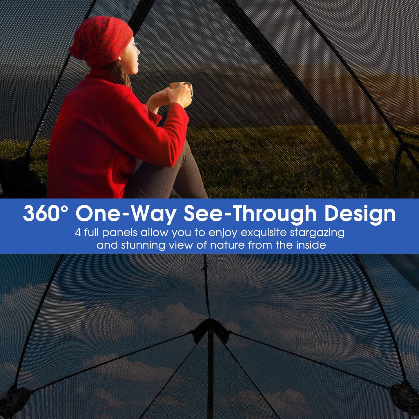 Pop-Up Camping Tent for 2-3 People with Rainfly & Carry Bag