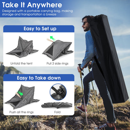 Pop-Up Camping Tent for 2-3 People with Rainfly & Carry Bag
