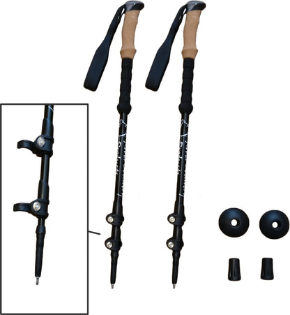 River Country Gear 20% Carbon Mix Trekking Poles – 10 oz Each, 25–52" Adjustable, Pair