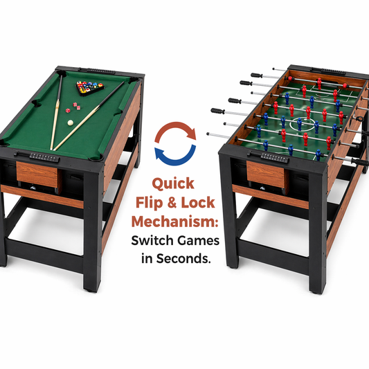2-in-1 Full Size Foosball & Pool Combo Table with Legs