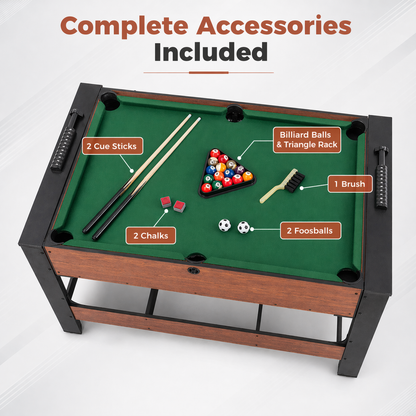 2-in-1 Full Size Foosball & Pool Combo Table with Legs